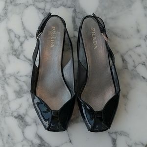 90sVINTAGE Prada peeptoe slingbacks